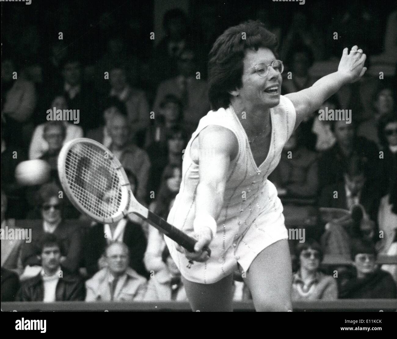 Juin 06, 1978 - Billy Jean King gagne à Wimbledon : Photo montre Billy Jean King, un ancien détenteur du titre à Wimbledon en provenance des Banque D'Images