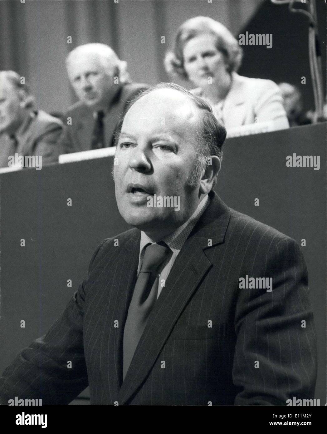 11 octobre 1978 - Parti conservateur conférence à Brighton : photo montre M. Reg Prentice vu pendant son discours à la conférence du parti conservateur à Londres hier. Banque D'Images