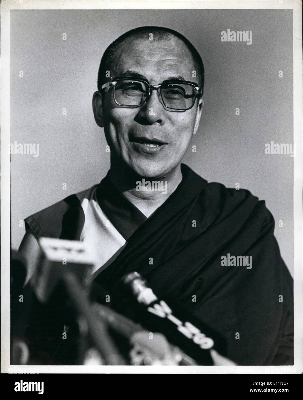 Avril 04, 1979 - Dalai Lama à Freedom House. Banque D'Images