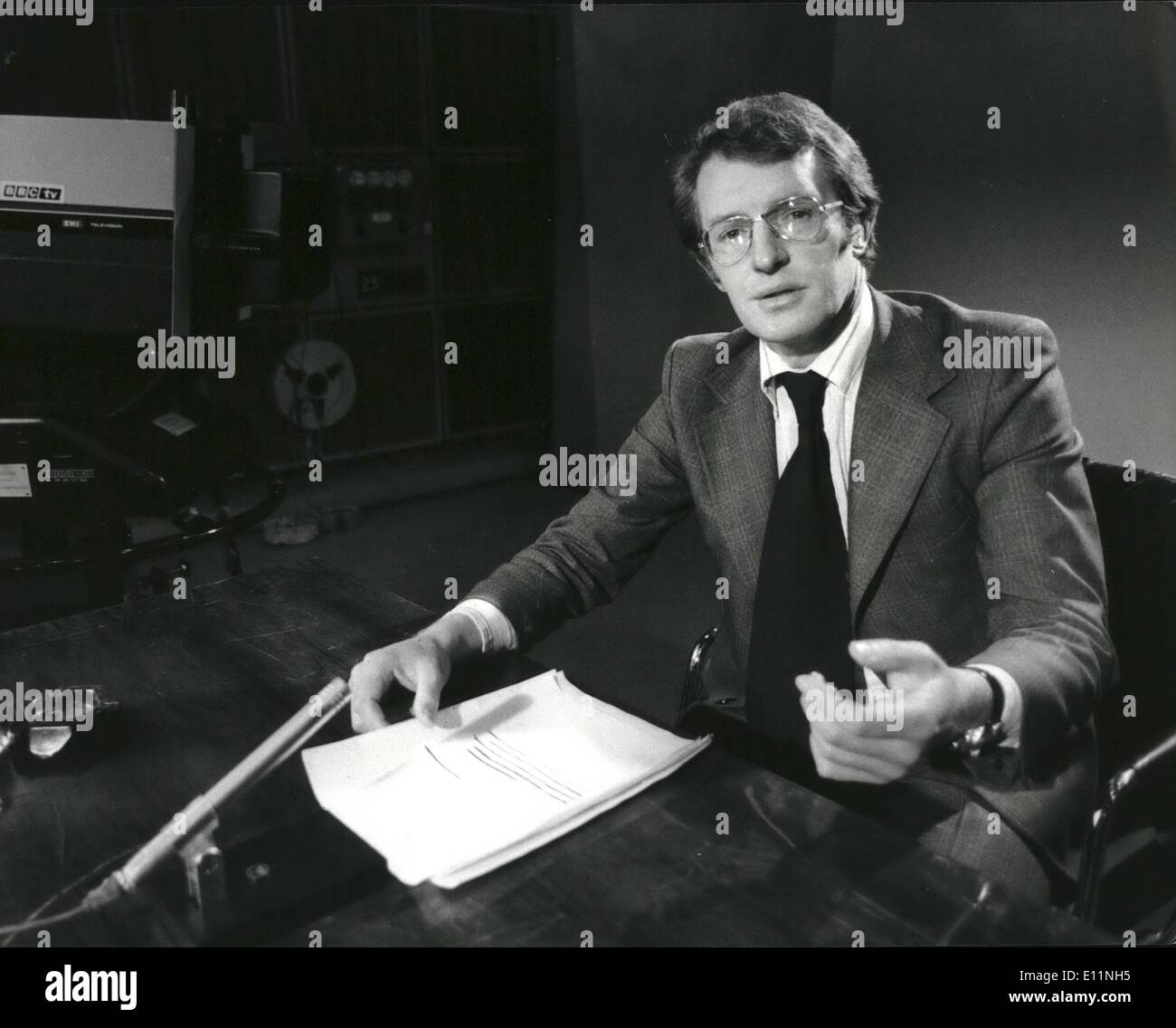 Avril 04, 1979 - Corin Redgrave du workers Revolutionary Party à la télévision : Corin Redgrave, frère de l'actrice Venessas Redgrave, la préparation pour son élection à la télévision diffusée demain soir sur BBC-1, pour son parti révolutionnaire des travailleurs à la maison aujourd'hui. Ils disposent de 60 candidats. Banque D'Images