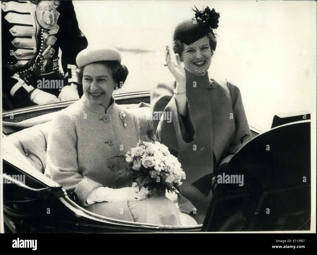 16 mai 1979 - La reine Elizabeth II et de la reine Margrethe du Danemark à Copenhague Apress. Banque D'Images