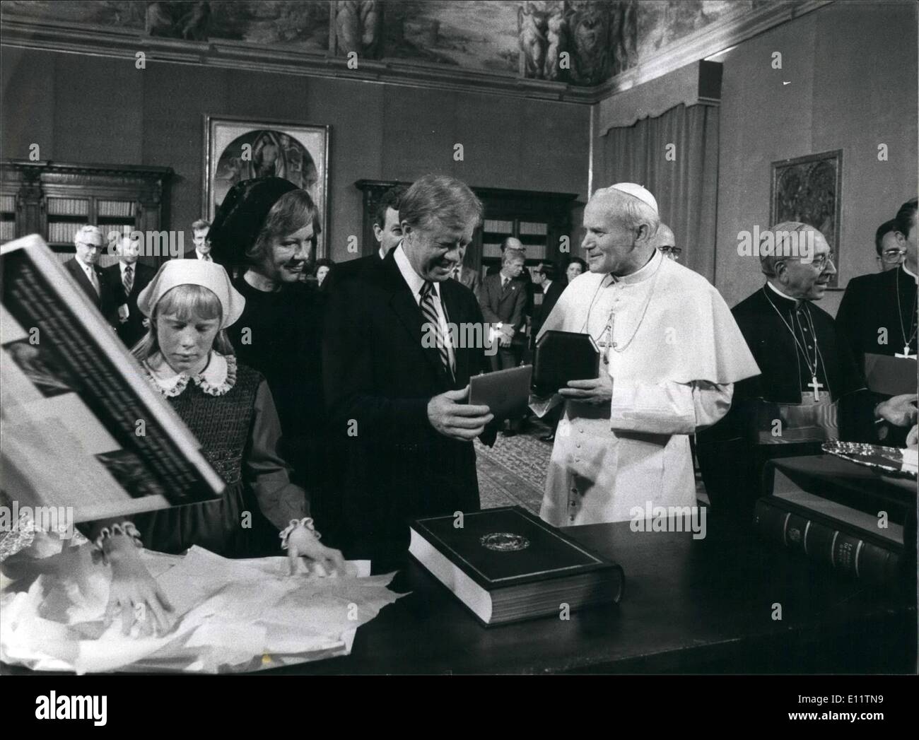 Juillet 07, 1980 - Le président Carter au Vatican : le président Carter a rencontré le Pape Jean Paul II lors de sa récente visite au Vatican. Banque D'Images