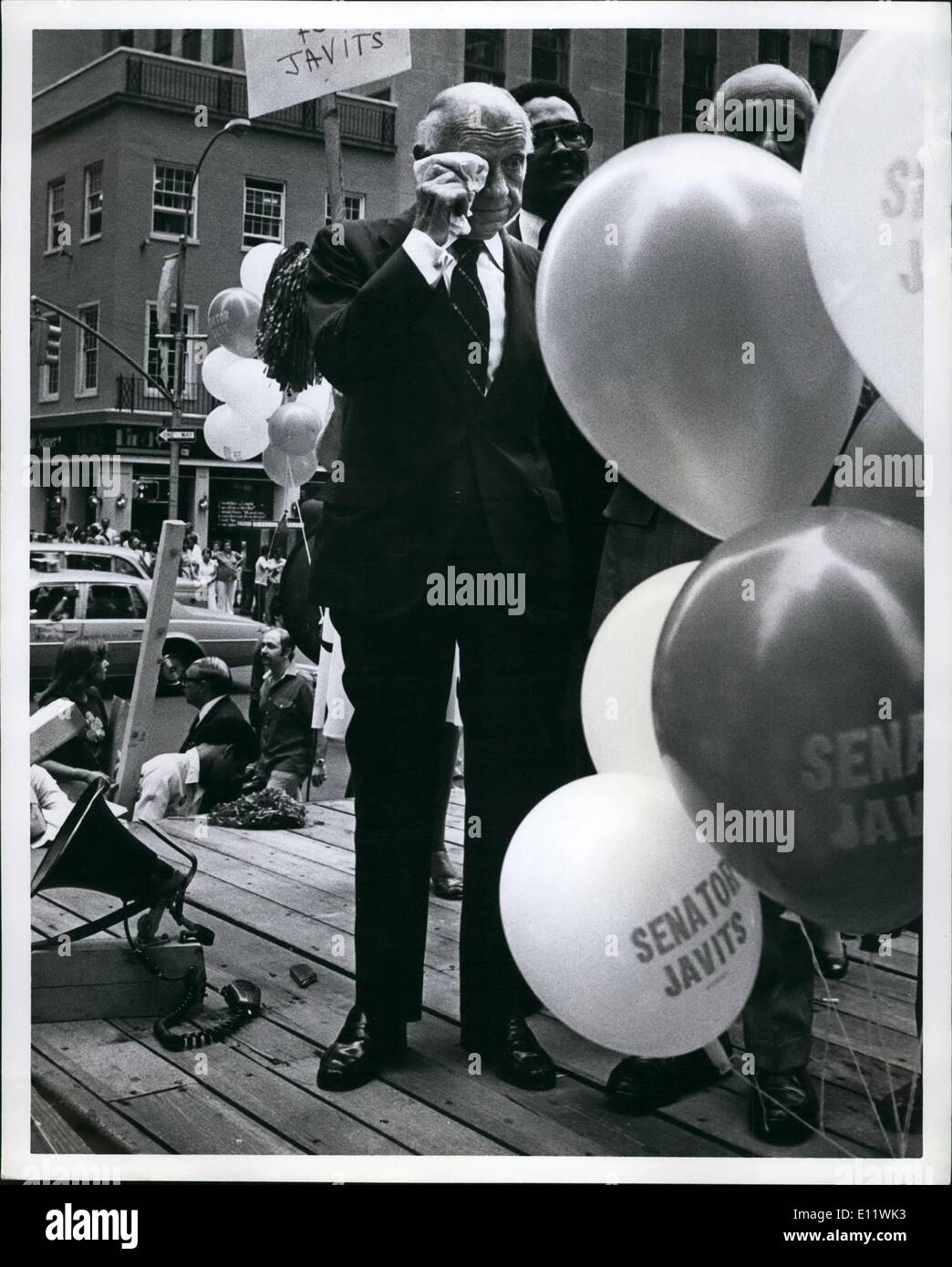 Septembre 09, 1980 - le sénateur républicain de new york, Jacob Javits a perdu sa candidature à l'élection de partis 24. La photo montre le sénateur Javits pour faire campagne dans le primaire de l'état de New York le 5 septembre 1980. Banque D'Images