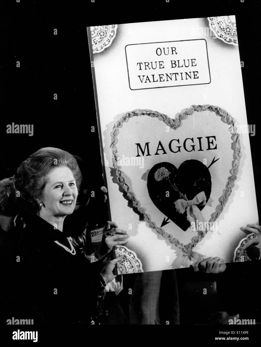 Le premier ministre Margaret Thatcher reçoit valentine Banque D'Images