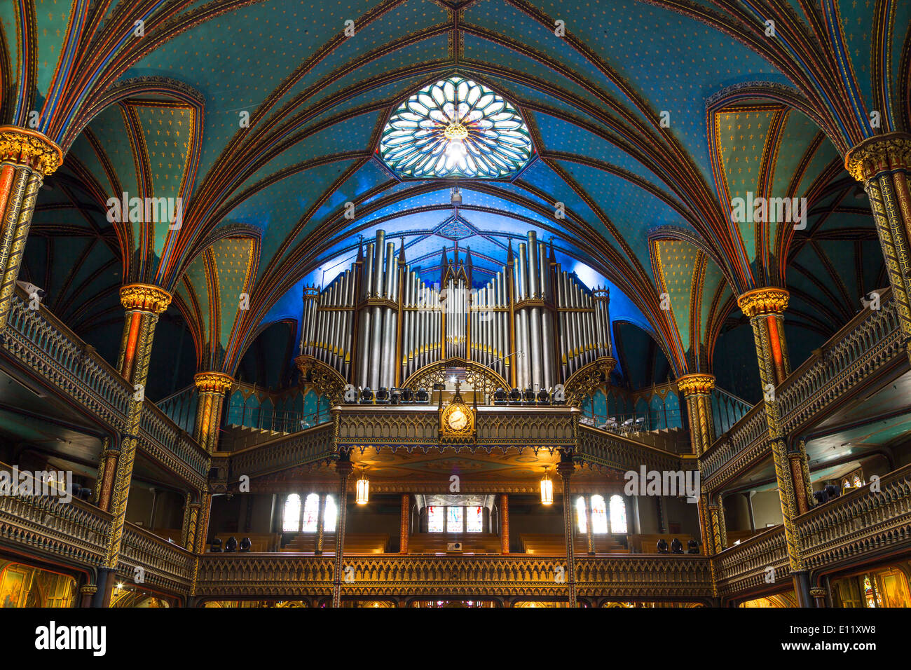 L'orgue de la Basilique Notre-Dame à Montréal, Québec, Canada. Banque D'Images