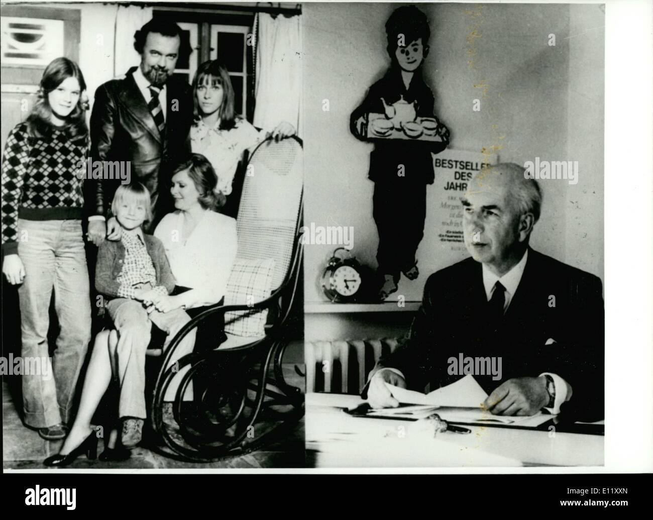 11 novembre 1980 - 70e anniversaire de Eric Malpass : l'écrivain britannique Eric Malpass Lawson est né le 14 novembre 1910 à Derby. Après son temps d'armée à la Royal Air Force, il a travaillé dans un bureau de la Banque mondiale dans les pays à l'Angleterre. En plus il a commencé à écrire régulièrement, peu de succès n'a pas rester loin : 1954 il a gagné un concours de 1960, il a obtenu la palme d'or '''' de l'humour pour son livre ''costaud Jones''. Le plus grand succès est venu à Malpass avec son roman ''Morgens um sieben ist die Welt noch in Ordnung'' (le matin à sept heures, le monde est encore dans l'ordre) Banque D'Images