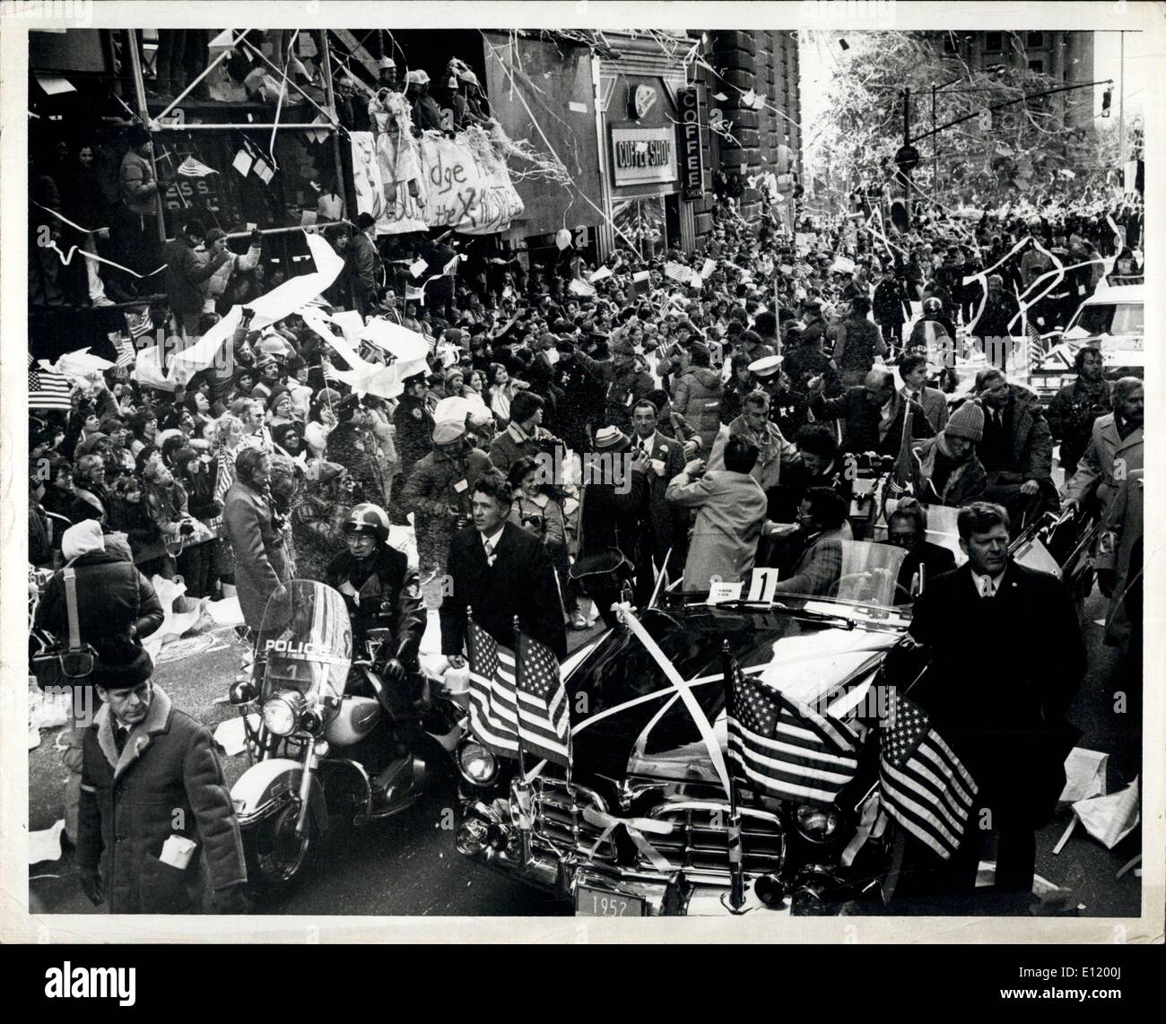 30 janvier 1981 - Vendredi 30 janvier. 1981, la ville de New York. New York a montré son affection pour les otages américains de retour Banque D'Images