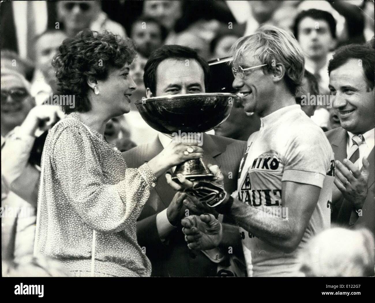 Juillet 25, 1983 - Vainqueur du Tour de France : Laurent Fignon Banque D'Images