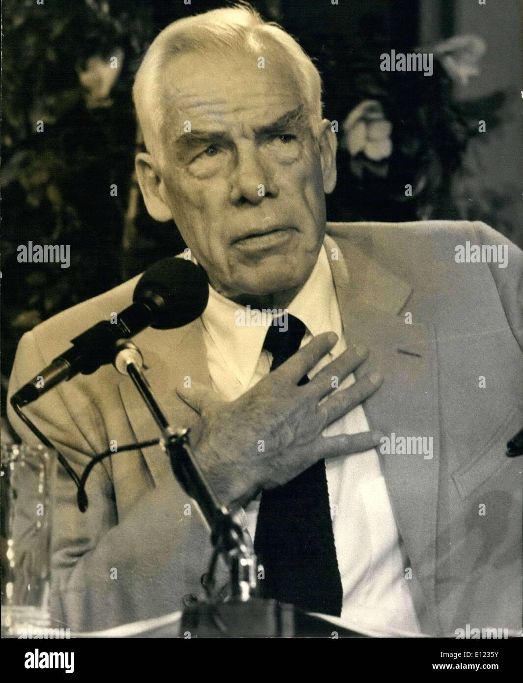 10 janvier 1984 - Lee Marvin à ''Studio'' je parle de prochain film ''Dog' JOUR PRE Banque D'Images