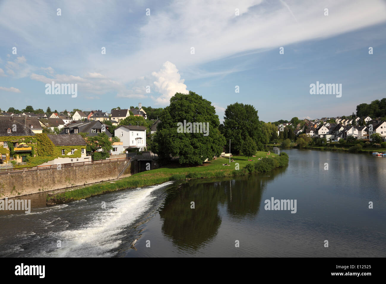 Lahn en ville Runkel en Hesse, Allemagne Banque D'Images