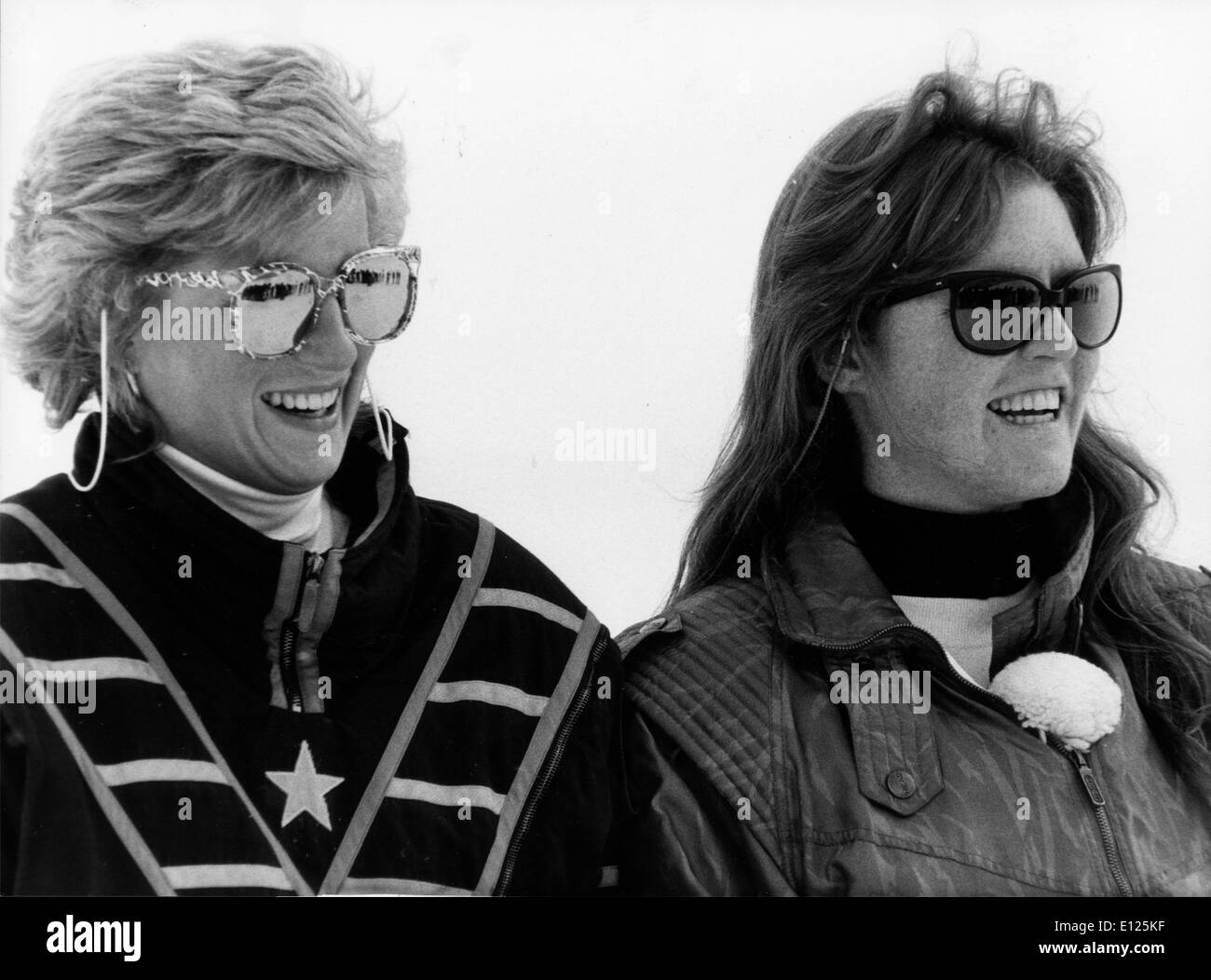 La princesse Diana et la duchesse de York le voyage de ski Banque D'Images