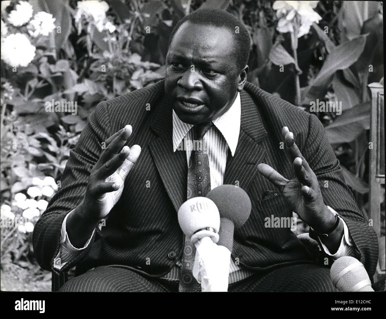 Le 12 décembre 2011 - Président de l'Ouganda, Idi Amin, conférence de presse. Banque D'Images