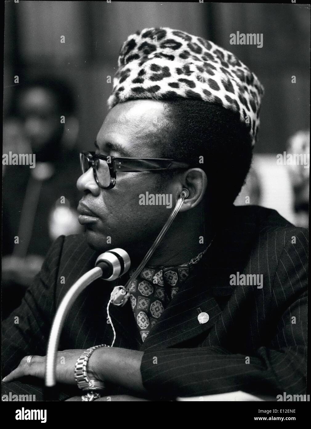 21 décembre 2011 - Mobutu Sese Seko Kuku Mgbendu WA ZA Babba, Président de Zairo. Né en 1930. Léopoldville instruits et Coquilhatville. Secrétaire d'État à la Défense nationale 1960. Si le personnel en chef 1960. Commandant en chef en 1961. Président 1965. Banque D'Images