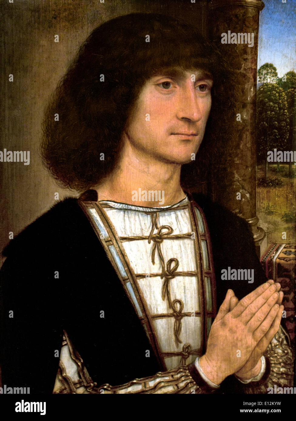Portrait d'un jeune homme qui prie 1485 Ezeep 1435 Hans Memling Bruges 1494 Allemand Allemagne Banque D'Images