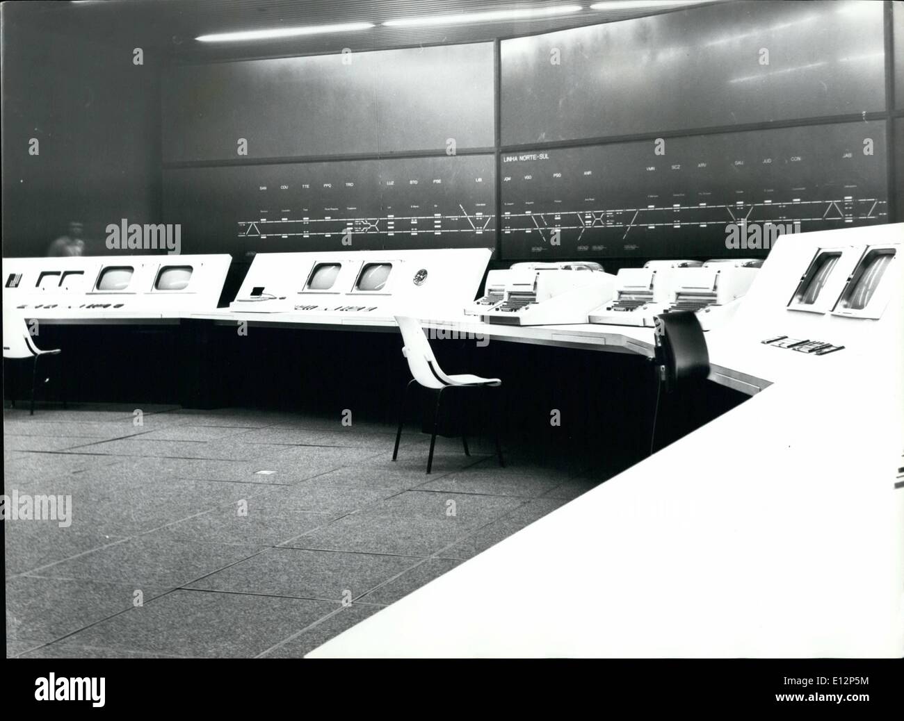 24 février 2012 - Brésil : Sao Paulo de première ligne de métro, l'exploitation a commencé cet été. La photo montre la salle de contrôle. Banque D'Images