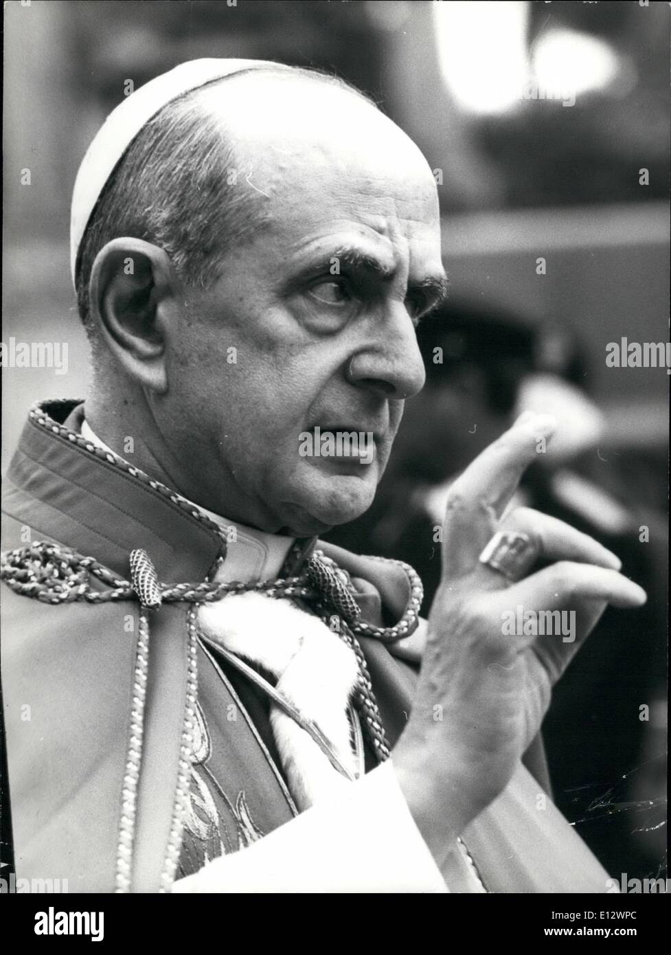 26 février 2012 - Dans le cadre de la répétition de l'Mercredi des Cendres, le Pape Pal VI Participation à la procession à l'église de Santa Sabina. Banque D'Images