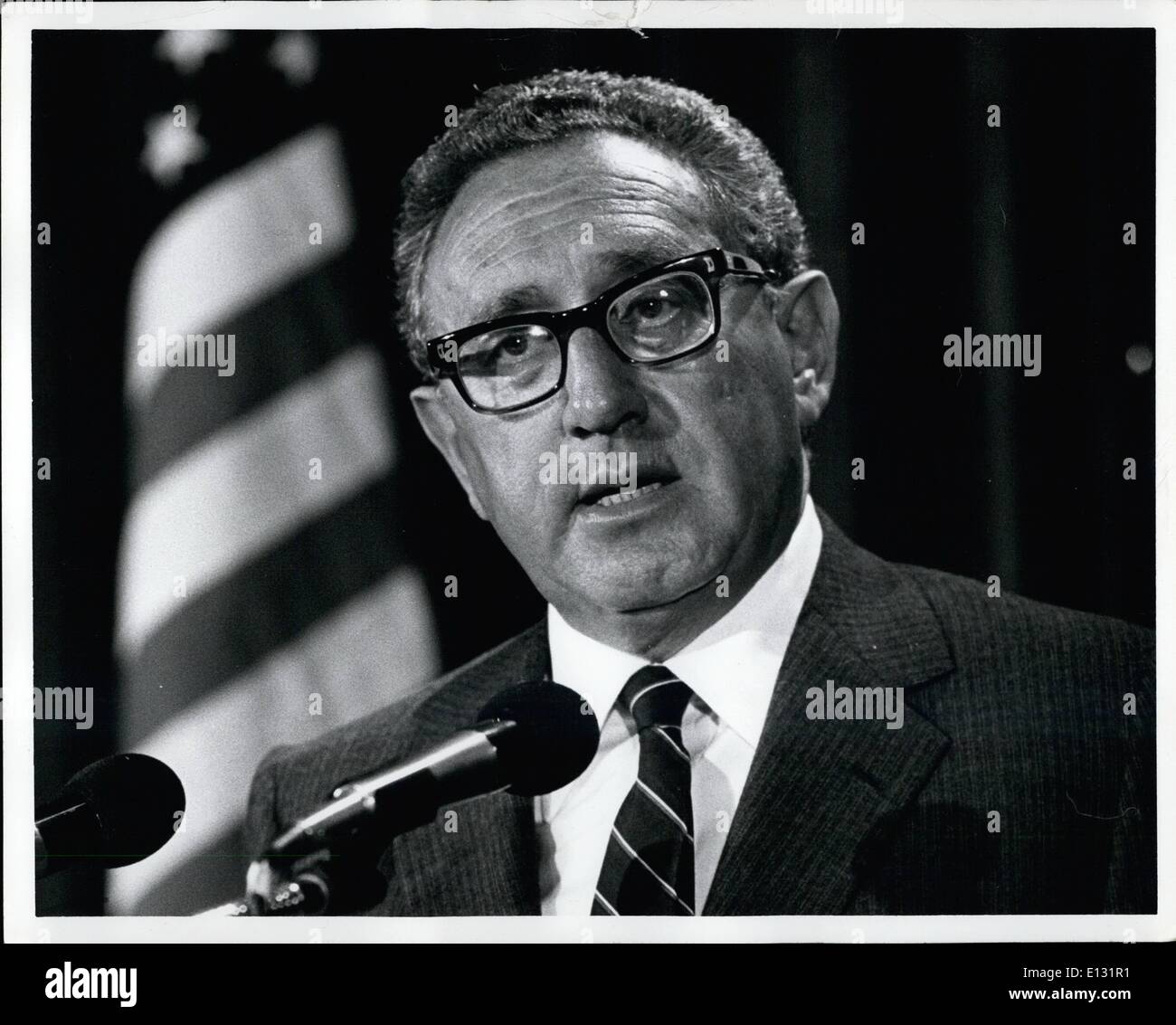 Le 26 février 2012 - Convention républicaine, Detroit 1980 Henry Kissinger a tenu une nouvelle conférence à Cobo Hall aujourd'hui Banque D'Images