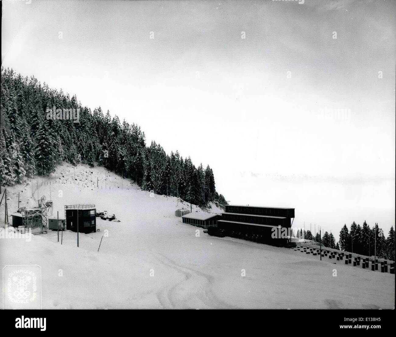 29 février 2012 - chaîne de finition : événements de ski alpin (descente et slalom hommes & femmes) à Chamrousse. Banque D'Images