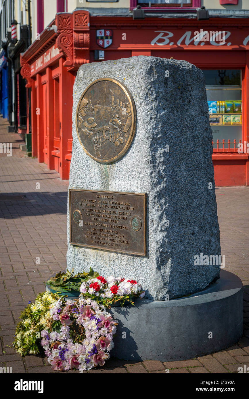Titanic Memorial le long du quai à Cobh Titanic - dernier port d'escale, dans le comté de Cork, Irlande Banque D'Images