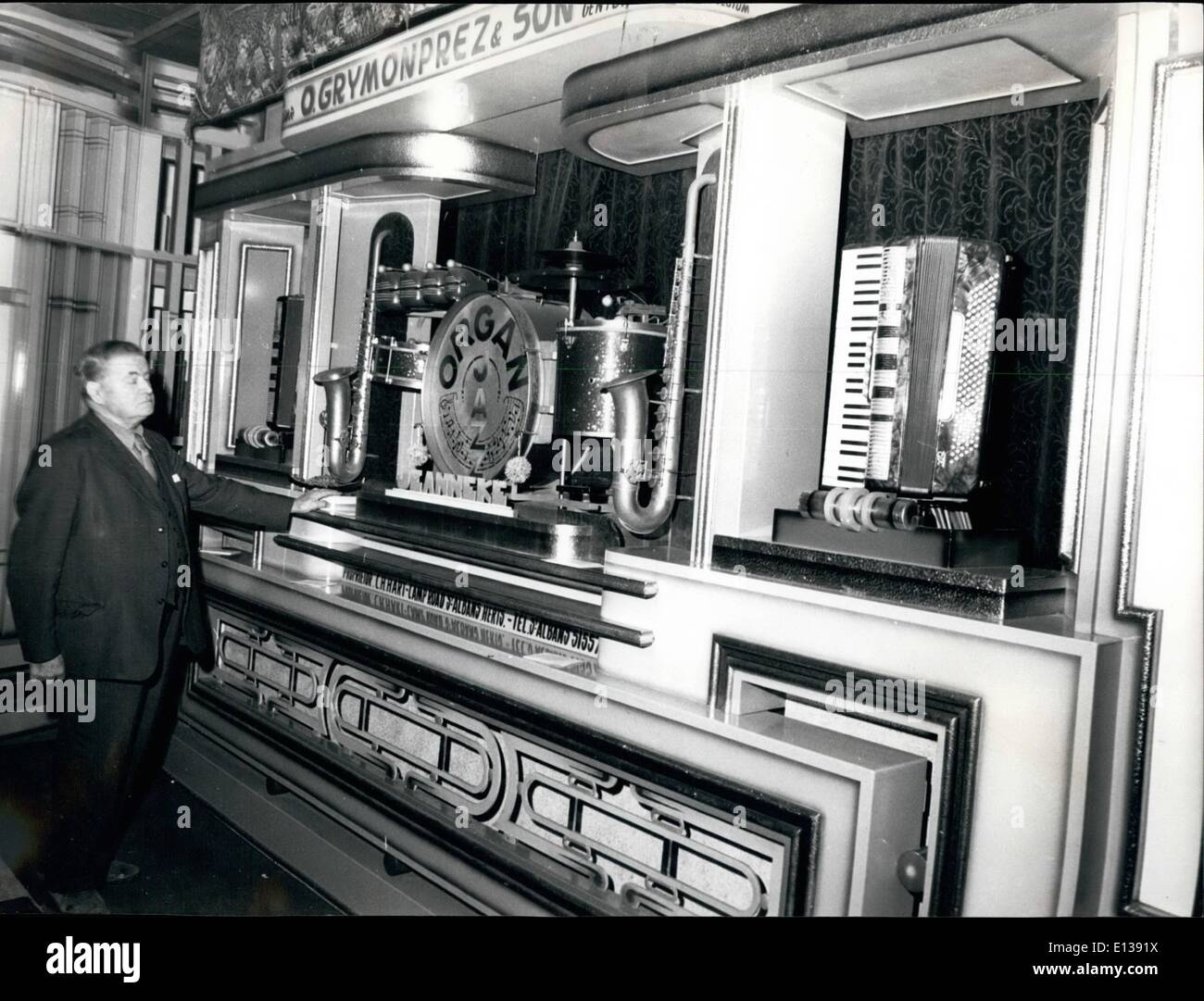 29 février 2012 - Une clé de 92 organes de la bande par O. Grymonprez & son, de Gand, Belgique. Il a été réalisé à environ 1932 t. Banque D'Images