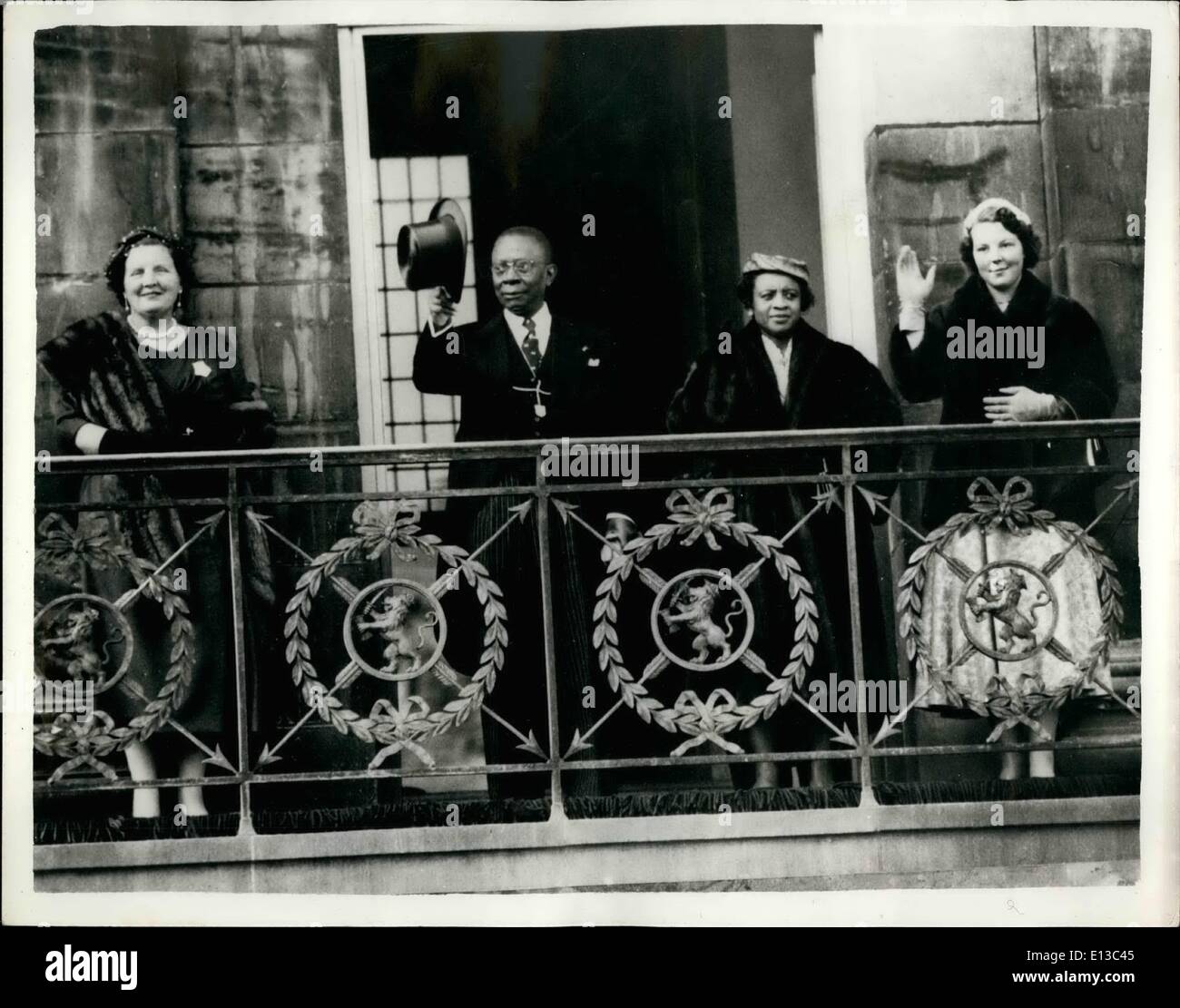 29 février 2012 - Président du Libéria en visite d'Etat en Hollande : Mr. William V. S. Trubman - le Président de ria - et son épouse Banque D'Images