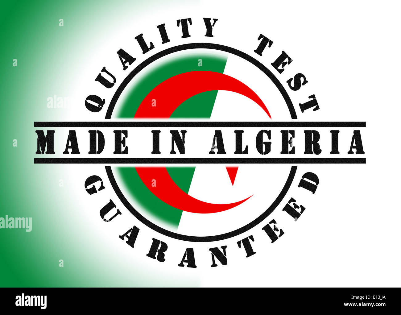 Test de qualité garantie stamp avec un drapeau national à l'intérieur, de l'Algérie Banque D'Images