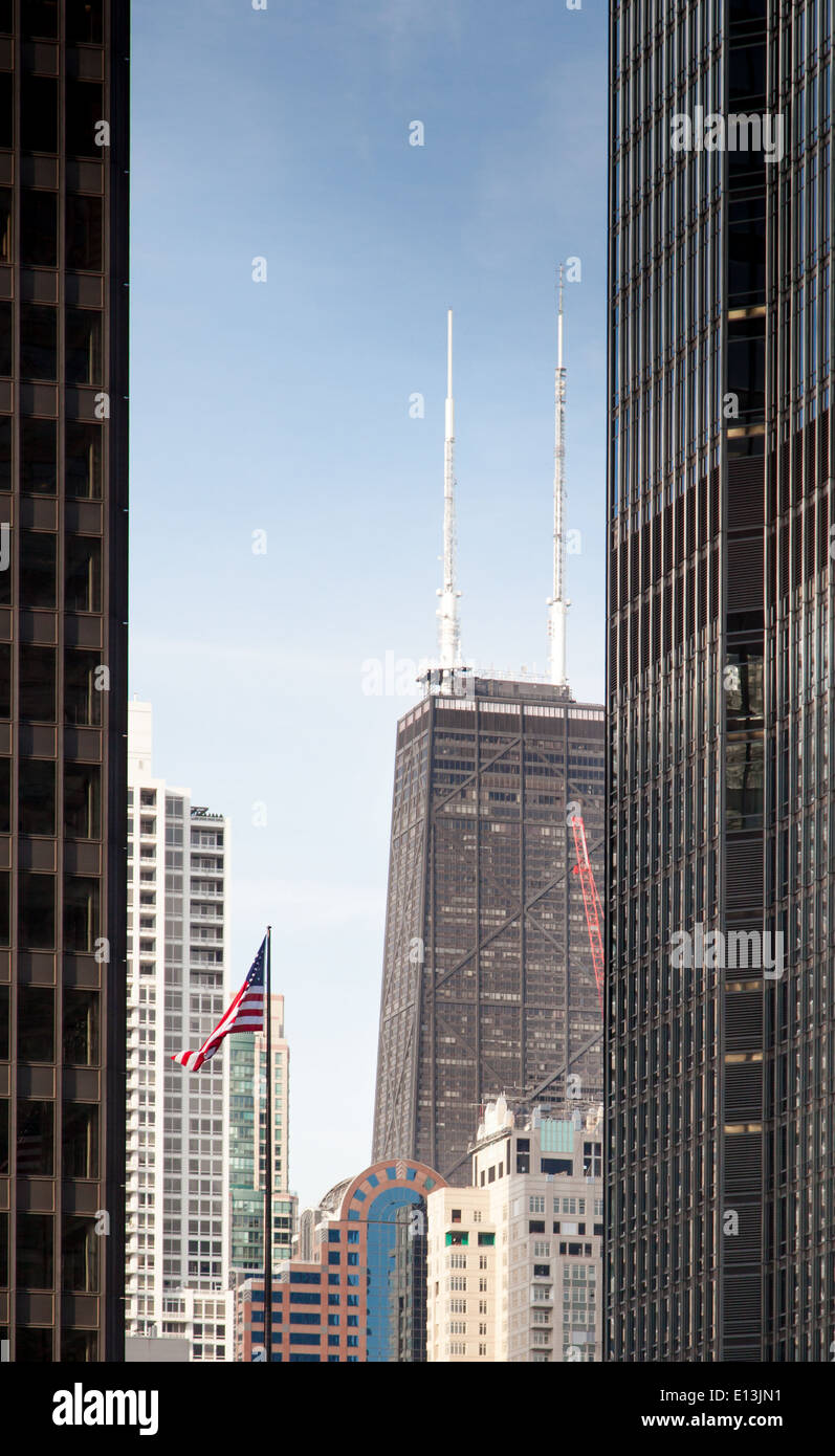 Gratte-ciel dans une ville, John Hancock Center, Chicago, comté de Cook Banque D'Images