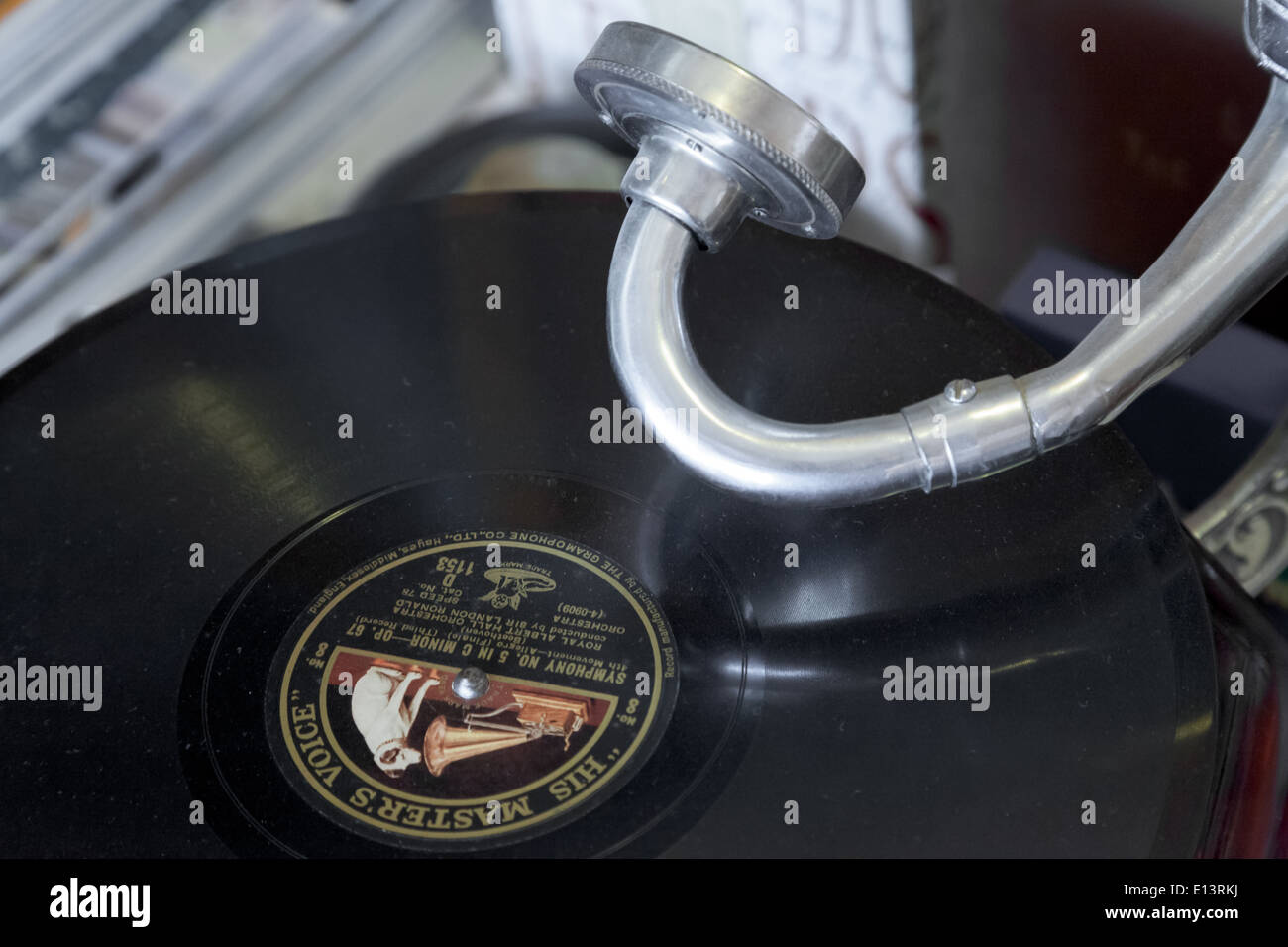 Close-up d'un gramophone Banque D'Images