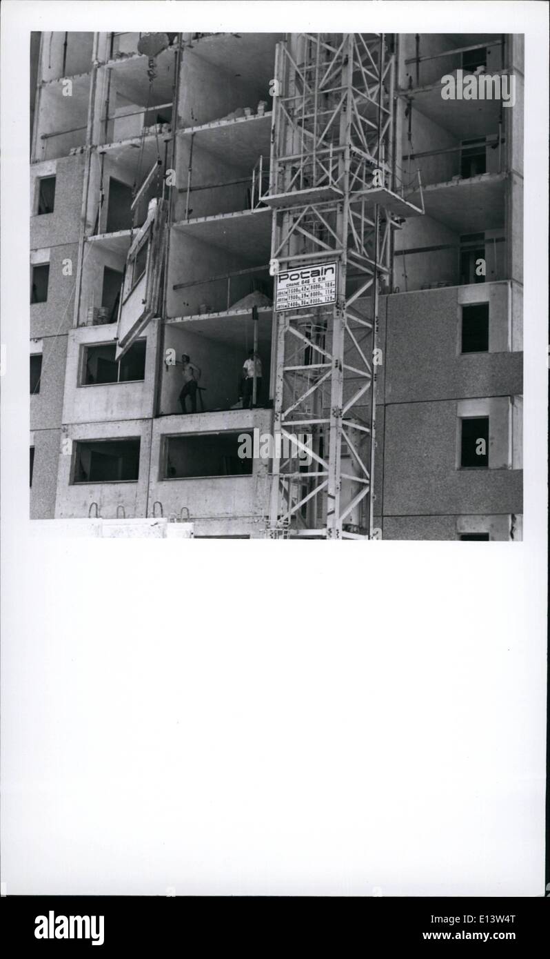 27 mars 2012 - Israël à partir de nouveaux logements construits par l'URSS SAGI Comp. 1975. Banque D'Images
