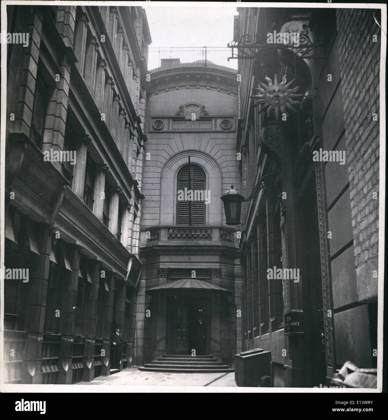 27 mars 2012 - L'illustration. Stock Exchange : Photo montre cachée à la fin de Capel Court en face de la Banque. (C Banque D'Images