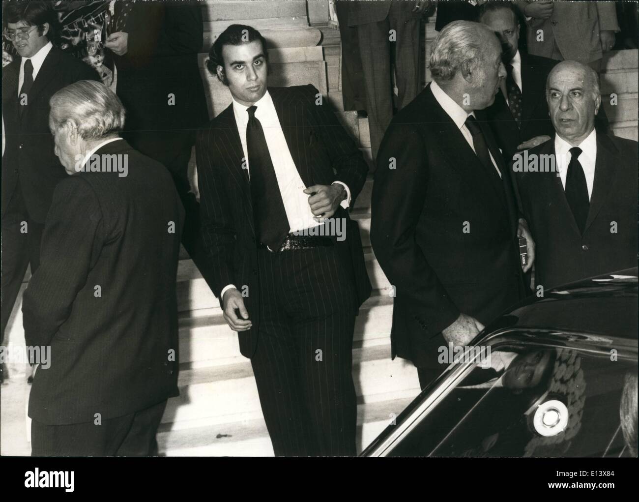 27 mars 2012 - Petros Goulandris, Onassis gauche et droite Nikolaus Goulandris, président du club de football grec ''Olympiakos' Banque D'Images