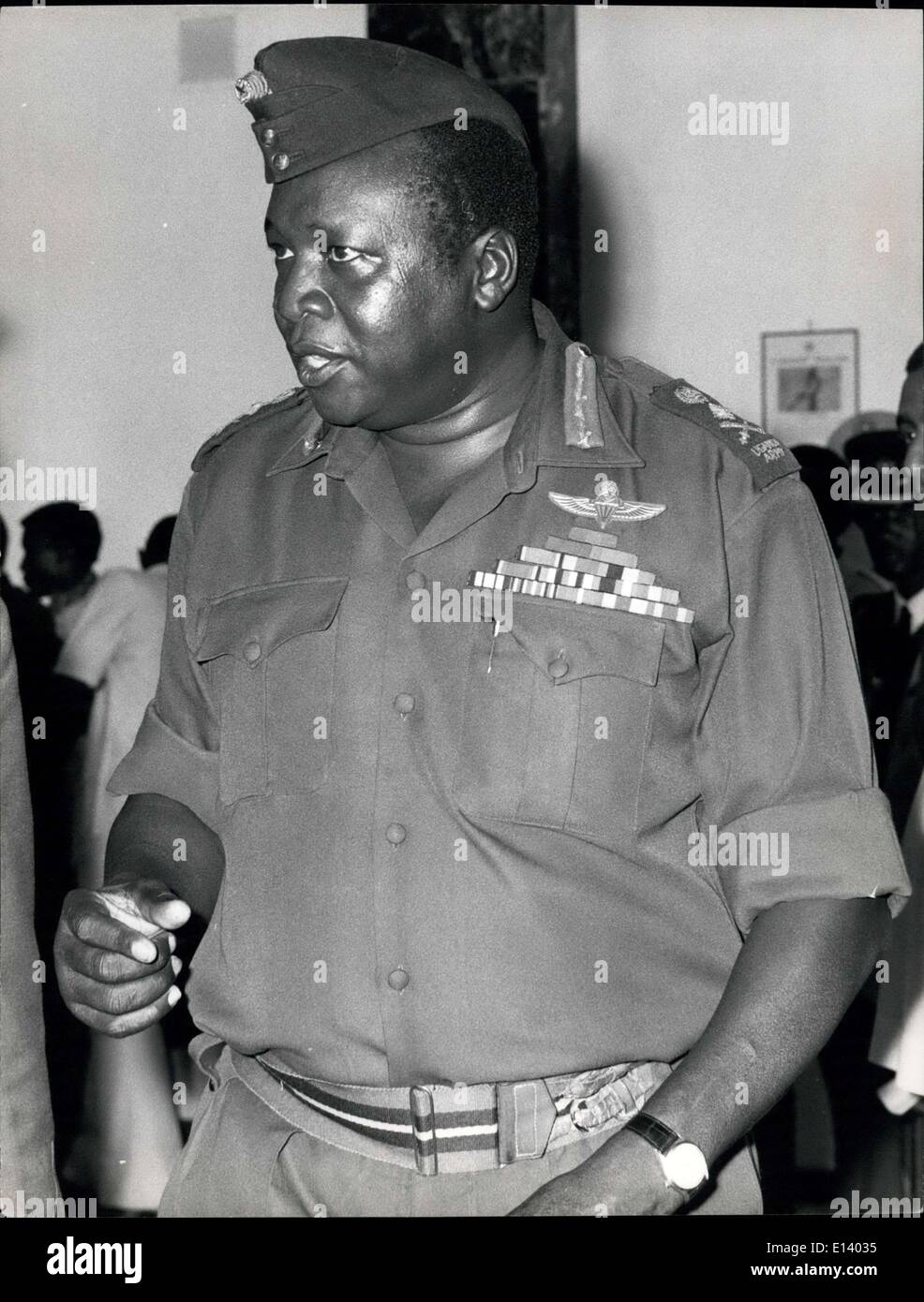 31 mars 2012 - Alhaji le général Idi Amin Dada, DC, DSO, MC, Président de l'Ouganda. Né en 1920, le virus du Nil occidental, l'Ouganda. : s'est joint à King's African Rifles, 1946. Effendi, 1959. Commandé, 1961. Principaux 1963. Le Colonel, 1964. Commandant adjoint de l'Armée de l'Ouganda, 1964. Commandant de l'Armée, 1966. Chef de l'État après coup de 1971. Crédits : Camerapix Banque D'Images