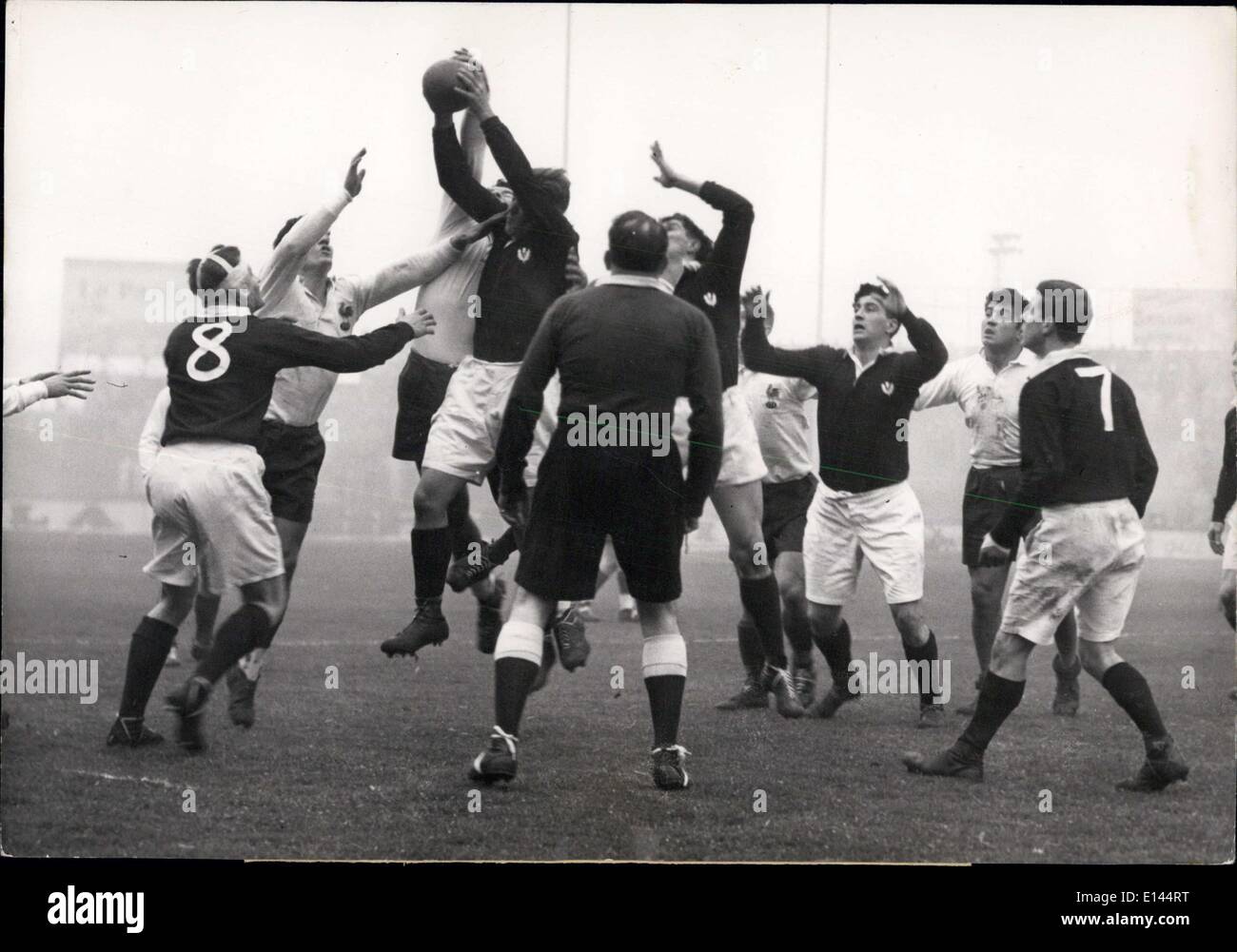 Avril 04, 2012 - match de rugby France contre l'Ecosse à Colombes. Un incident du match de rugby France contre l'Ecosse a joué à Colombes, samedi 10 janvier. Banque D'Images