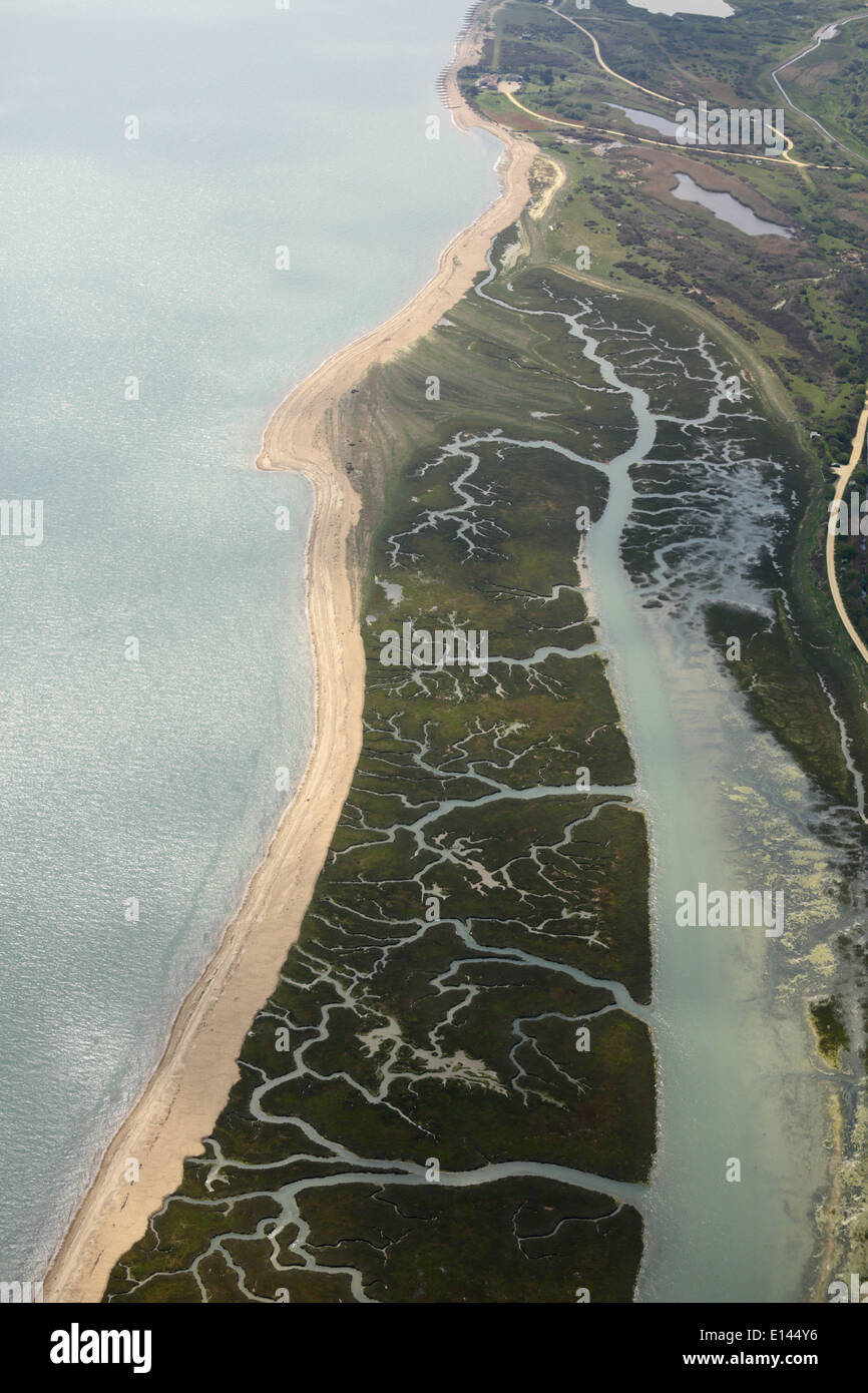 Vue aérienne de l'estuaire de Beaulieu Banque D'Images