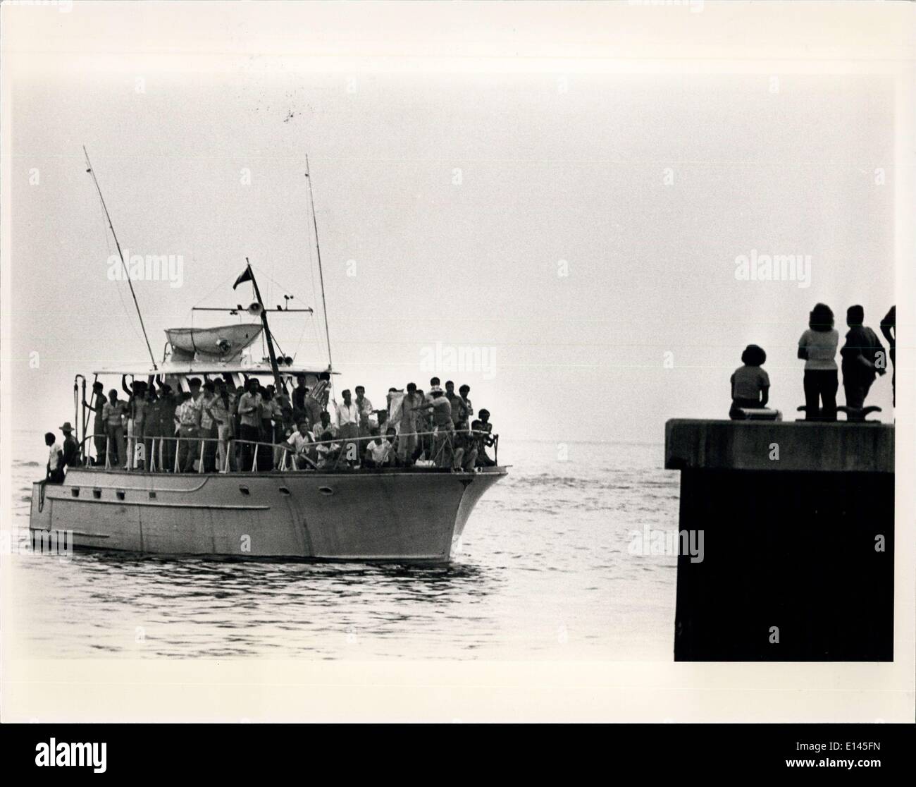 Avril 04, 2012 - les réfugiés cubains arrivant à la base navale de Key West. Banque D'Images