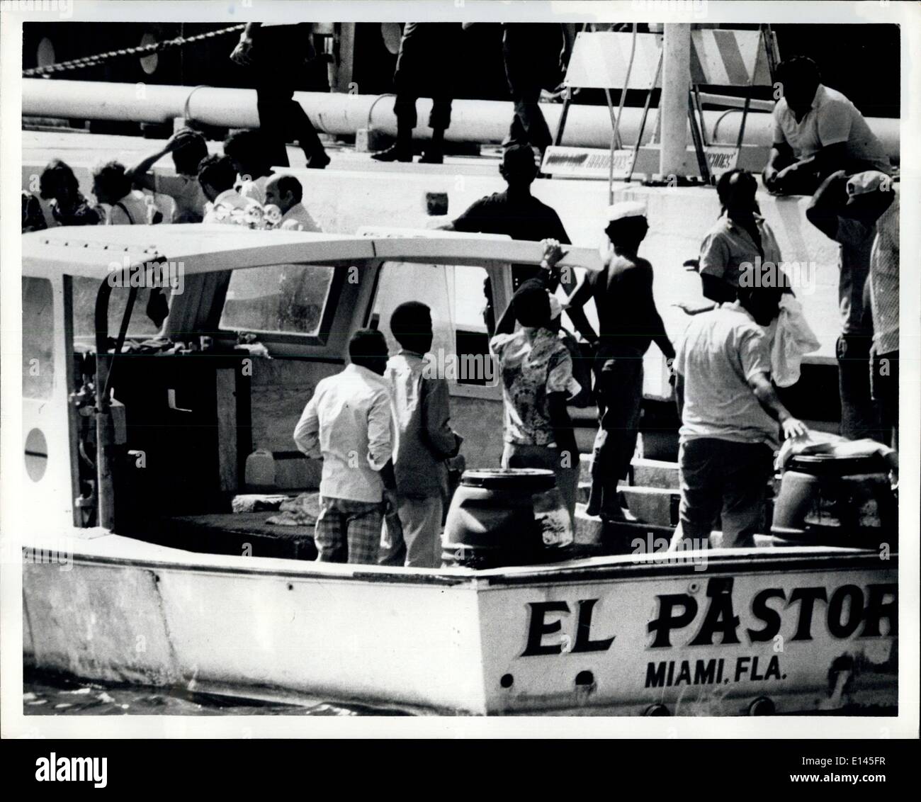 Avril 04, 2012 - les réfugiés cubains arrivant à la base navale de Key West. Banque D'Images