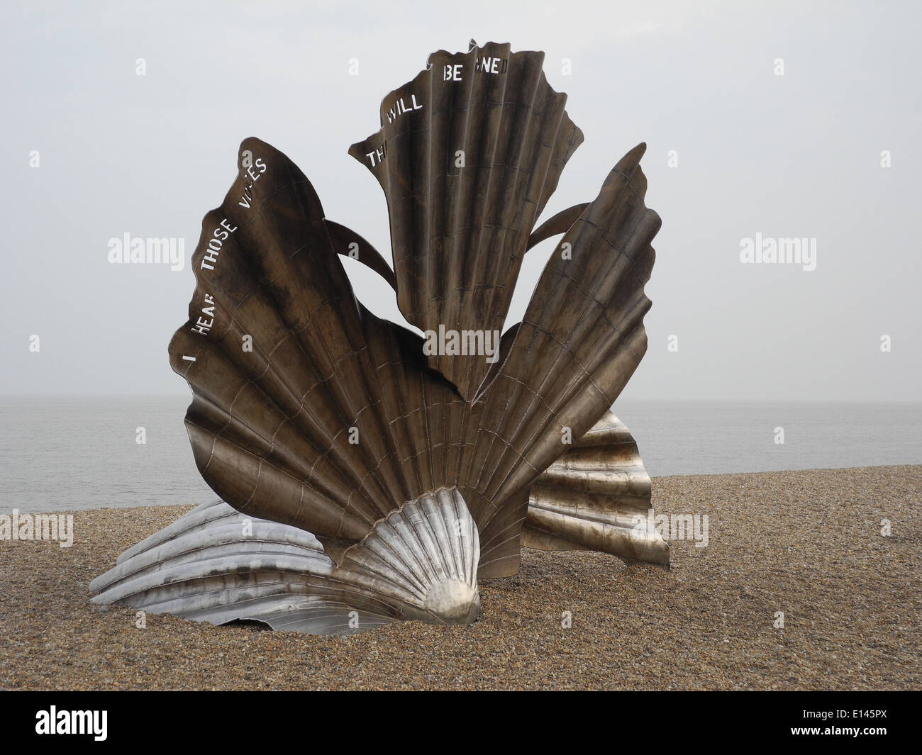 Benjamin Britten sculpture memorial aldeburgh beach Banque D'Images
