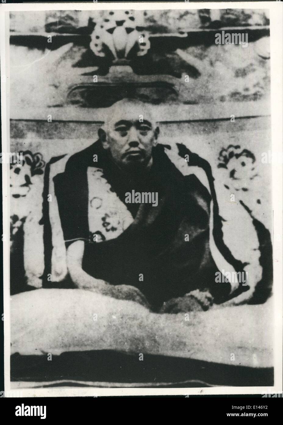 16 avril 2012 - Thupten Gyatso le 13e Dalaï-lama du Tibet Naissance 1876 -- Décès 1933. Son représentant réincarné est Tenzin Gyatso le présent Dalaï Lam XIV. Banque D'Images