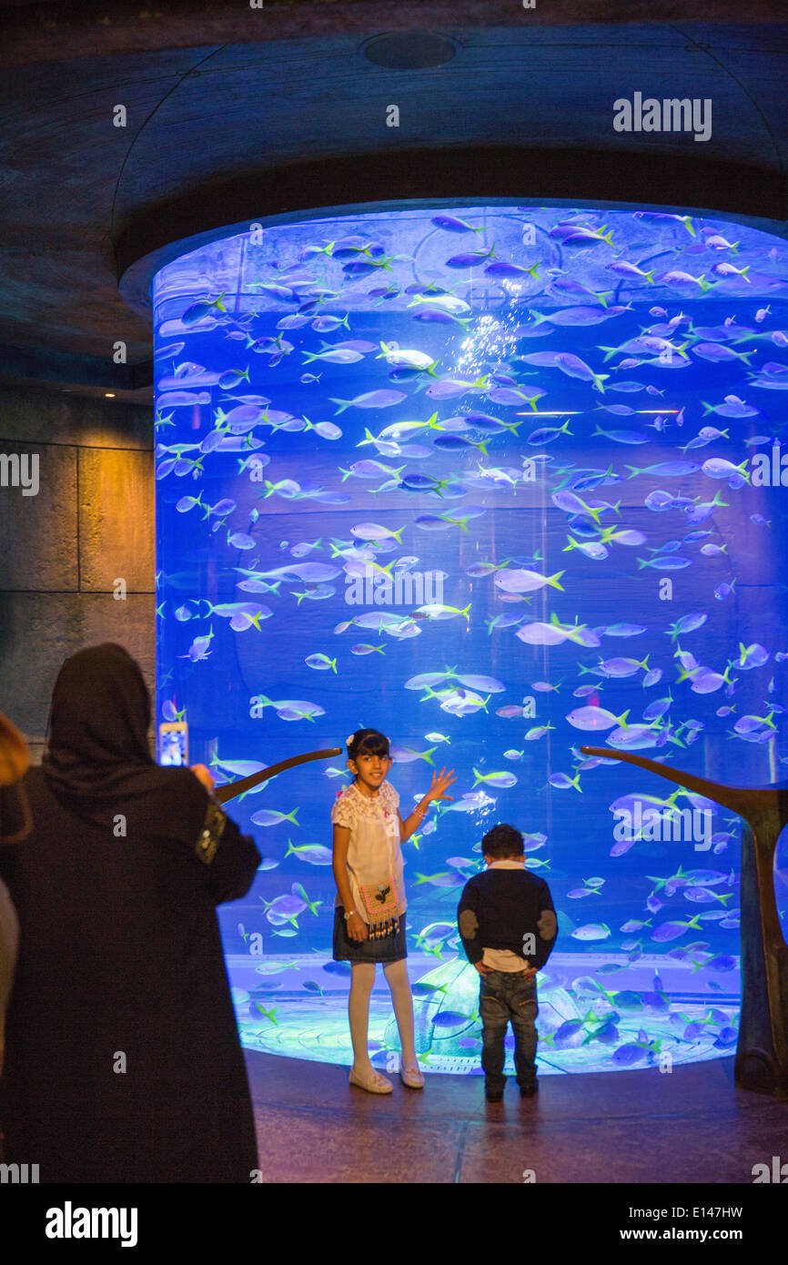 Emirats Arabes Unis, Dubaï, l'Aquarium à l'Atlantis Hôtel sur Palm Jumeirah Banque D'Images