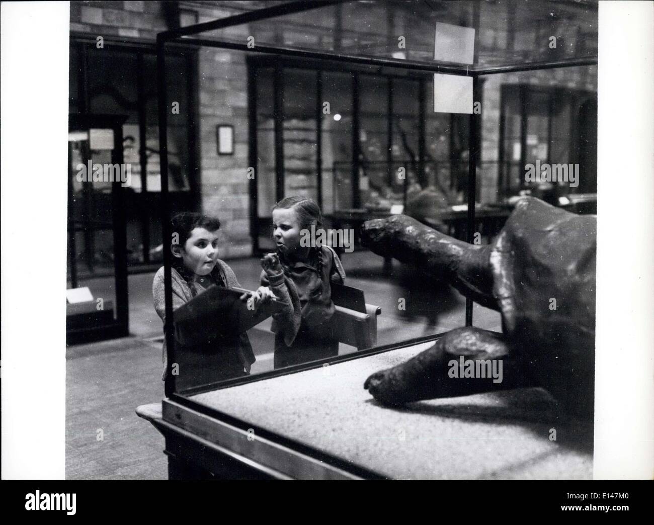 Le 17 avril 2012 - Notre soeur l'Amusement et Jennifer Greenwood, 7 1/2, et sa soeur Pamela sur la gauche, 10, ont des idées différentes sur l'appel d'une assez grande tortue dans le musée. Banque D'Images