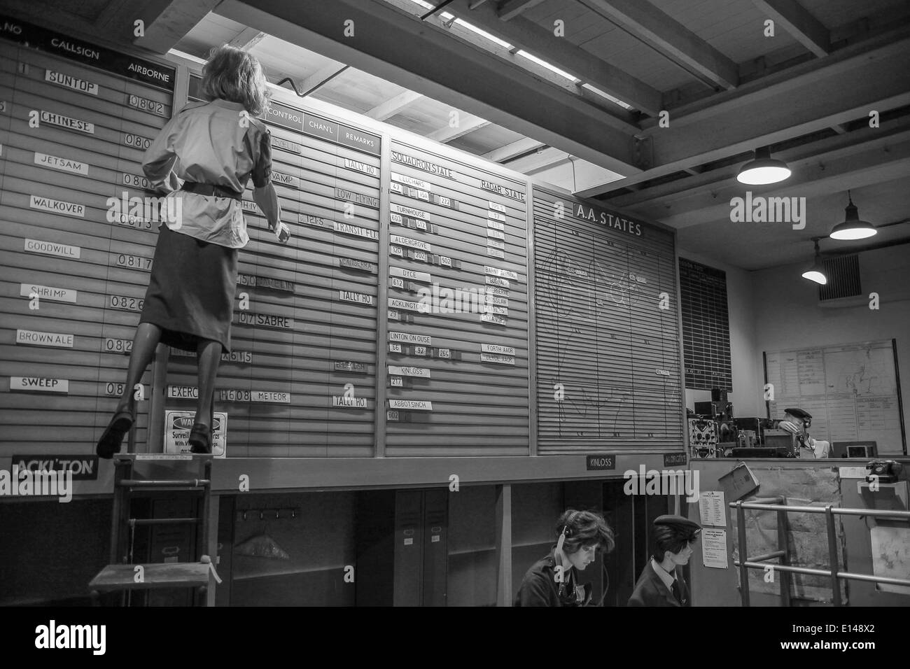 Salle de contrôle Vintage sous terre à l'Écosse's Secret Bunker dans Troywood Banque D'Images
