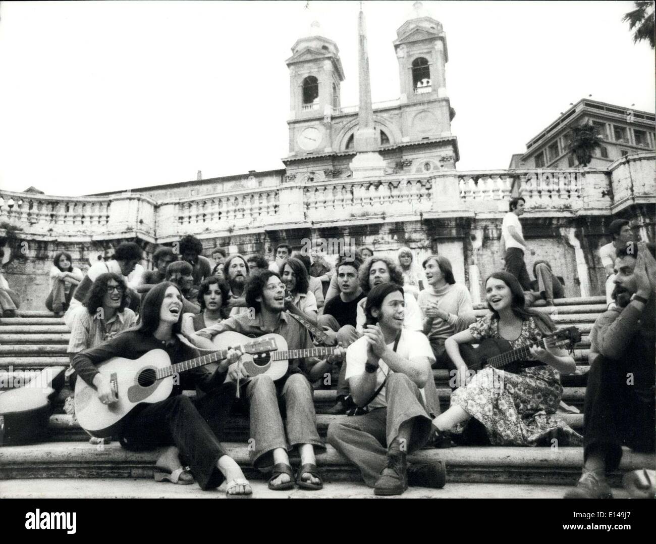 Le 17 avril 2012 - American folk groupe 'Le fils de Jésus" qui chante sur l'étape de Place d'Espagne. Le groupe tourne à travers le monde chanter des chants religieux. Banque D'Images