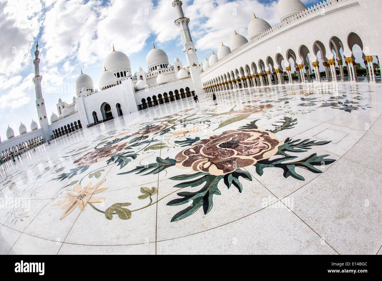 Emirats arabes unis, Abu Dhabi, la Grande Mosquée Sheikh Zayed Banque D'Images