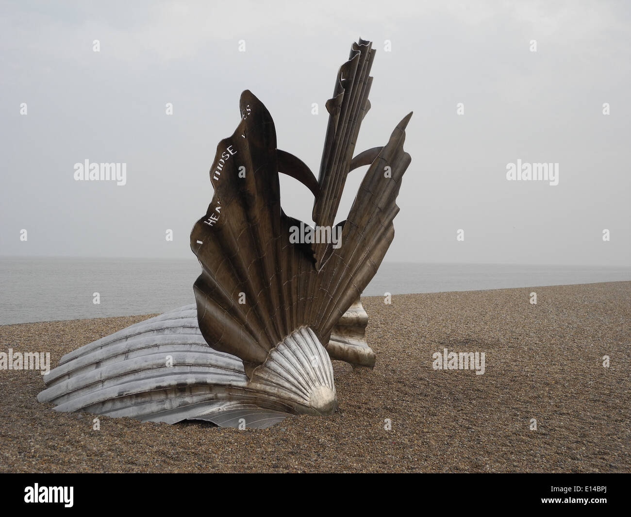 L'art d'Aldeburgh beach Benjamin Britten sculpture memorial Banque D'Images