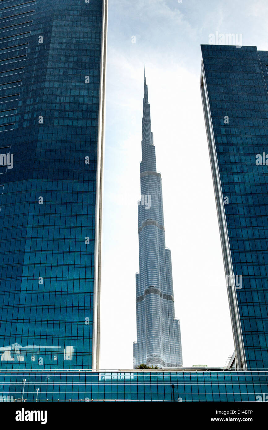 Emirats arabes unis, dubaï, Financial centre ville avec Burj Khalifa, le plus haut bâtiment du monde Banque D'Images