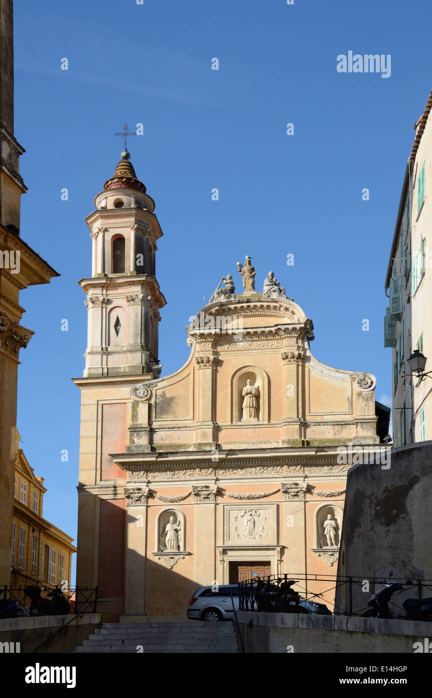 Chapelle des Pénitents Blancs (1680) ou Baroque Chapelle des Pénitents Blancs Menton Alpes-Maritimes France Banque D'Images