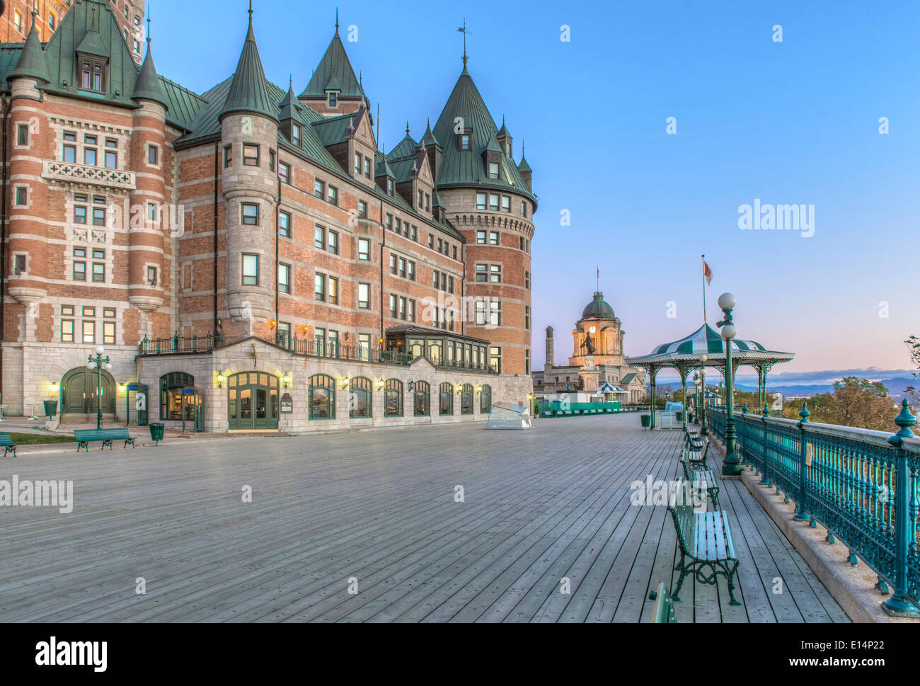 Chateau Frontecac à l'aube, Québec, Canada Banque D'Images