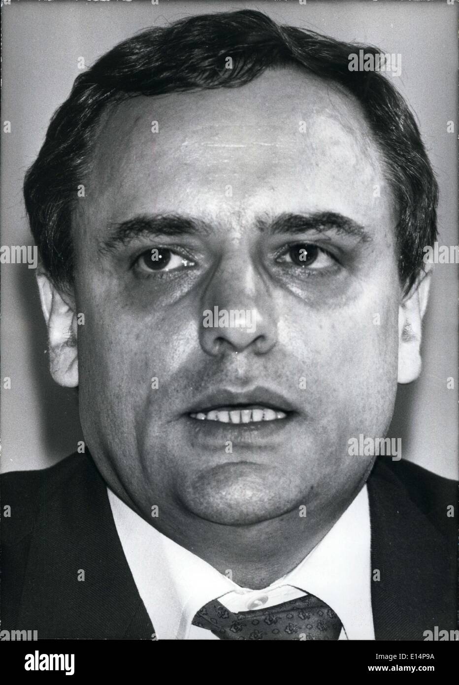 12 avril 2012 - M. Jacques Barrot, Ministre de la santé en France Banque D'Images