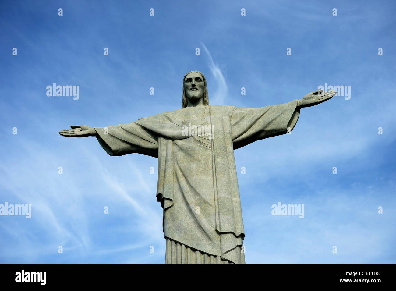 Statue du Christ Rédempteur, Cristo Redentor, sur la montagne du Corcovado, Rio de Janeiro, Rio de Janeiro, Brésil de l'État Banque D'Images