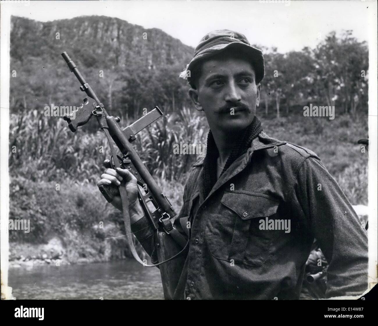 Avril 18, 2012 - L'une des plus belles moustaches dans la jungle : Tpr Ta Stephens, de N.Auckland, a l'une des plus belles moustaches dans le régiment. Il a été dans la jungle pour deux ans et est un ancien combattant. Banque D'Images